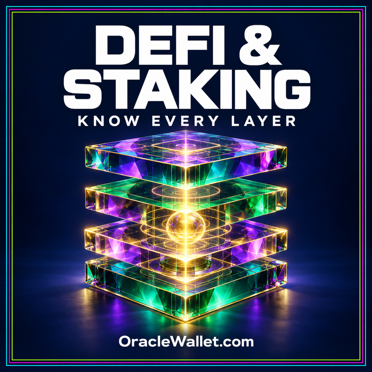 DeFi and Staking Wallets: Separate Data Risk from Protocol Risk — OracleWallet.com neon featured artwork