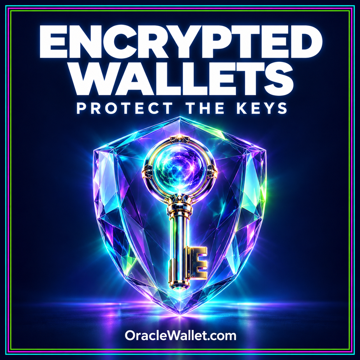Encrypted Oracle Wallets: Keys, Privacy, and Recovery — OracleWallet.com neon featured artwork